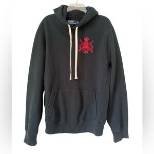 Polo Ralph Lauren Embroidered Crest Hoodie Size Large Black
